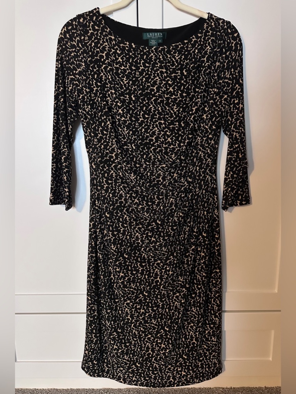 NWT Ralph Lauren Animal Print Ruched Dress - size 6